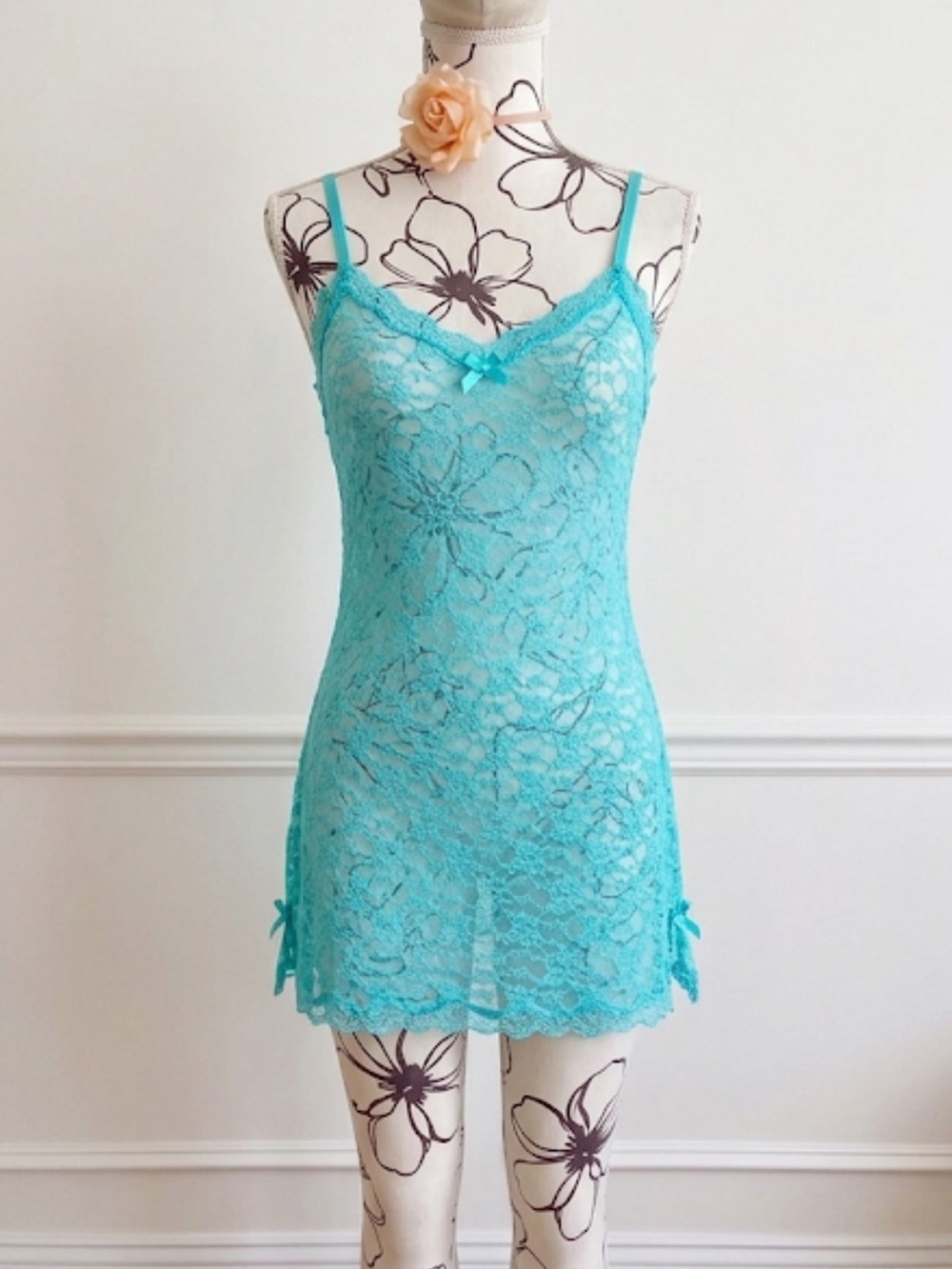 Y2K Victoria’s Secret Fairycore Light Barbie Blue Lace 2000s Slip Size Large